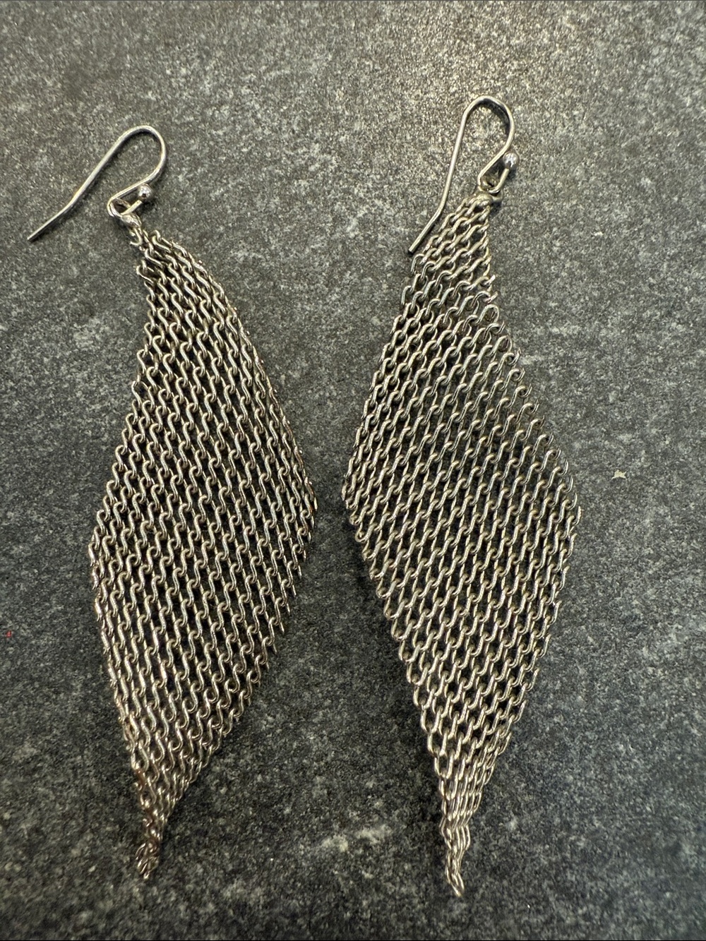 Silver-Tone Mesh Dangle Earrings